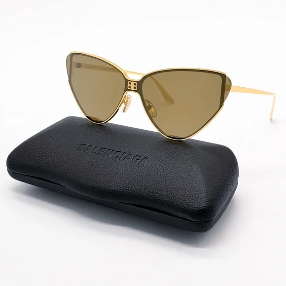 NEW BALENCIAGA CAT EYE GOLD SUNGLASSES BALENCIAGA